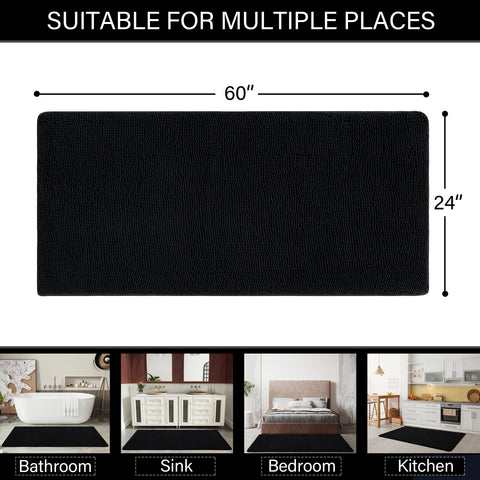 LOCHAS black bath mat adds a luxurious touch to daily routines.