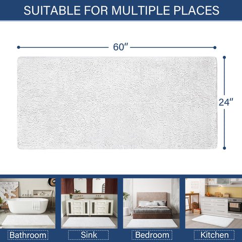 LOCHAS oversized 24x60 bath runner for bathroom or hallway