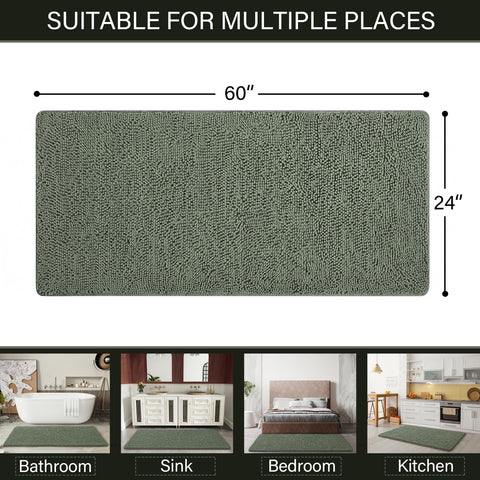 LOCHAS oversized 24x60 bath runner fits bathrooms, double sinks, and hallways.