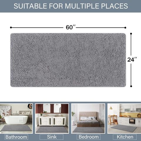 LOCHAS plush chenille bath rug feels hotel-soft.