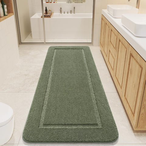 LOCHAS sage green rug complements modern bathroom decor