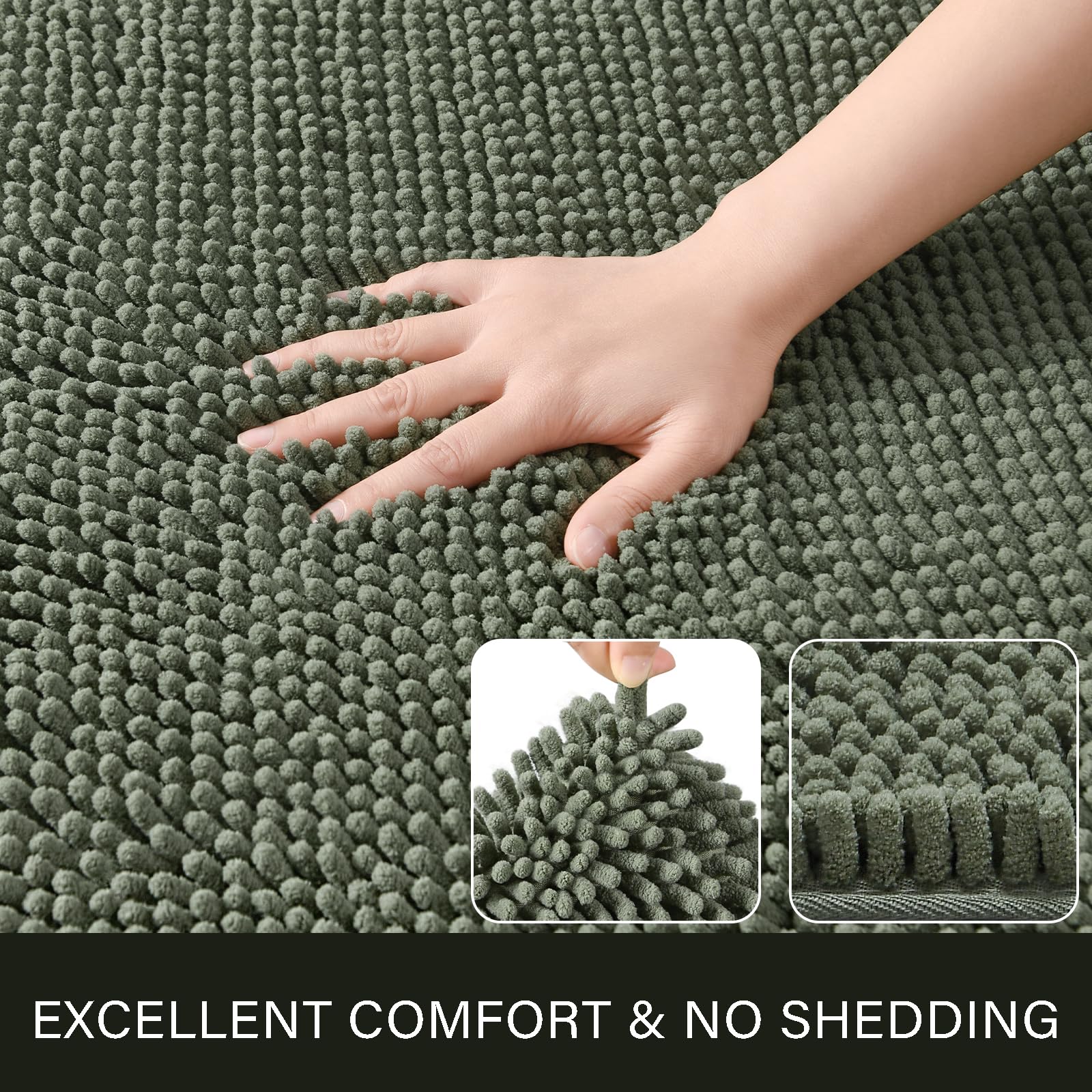 LOCHAS shaggy bath mat microfiber provides ultra-soft surface for cold bathroom floors.