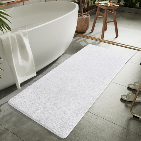 LOCHAS white bath mat designed for safe, comfortable bathroom use