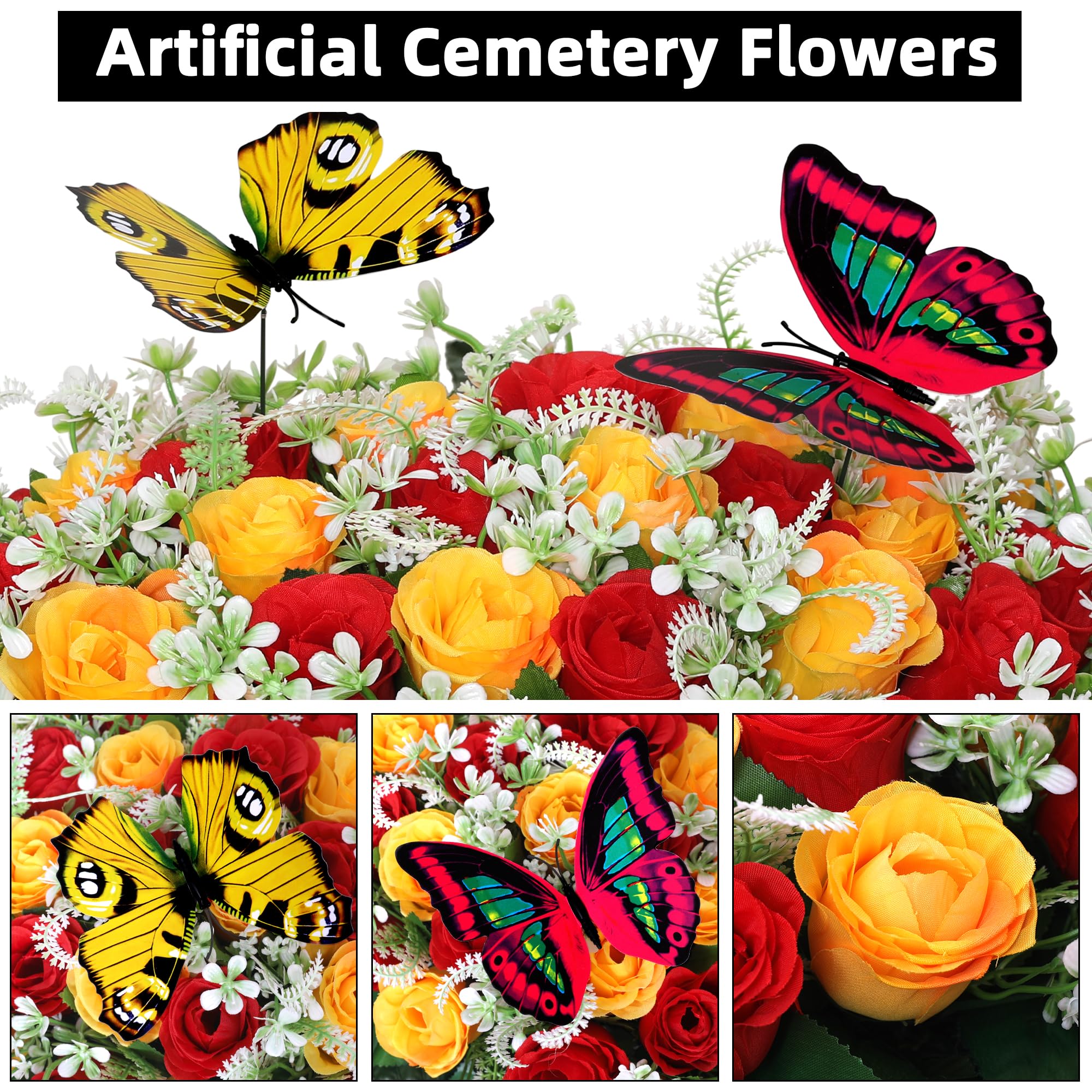 Lodou easy-install rust-proof frame resists wind for durable grave décor