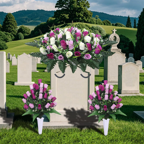 Lodou gravesite outdoor decoration designed to withstand sun, snow, and wind.