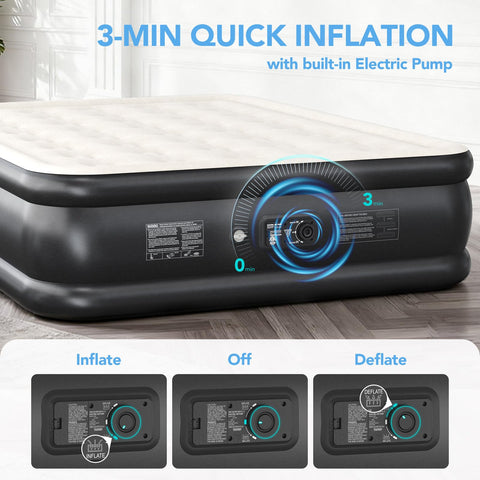 LOENIY Queen Air Mattress 18-inch height for stable, supportive sleep