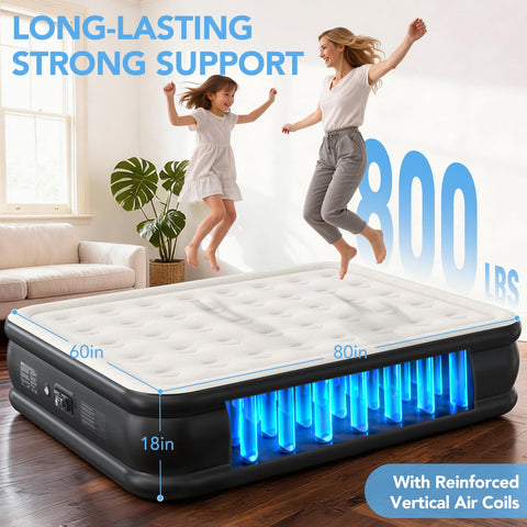 LOENIY Queen Air Mattress 3-minute inflation feature ready for use