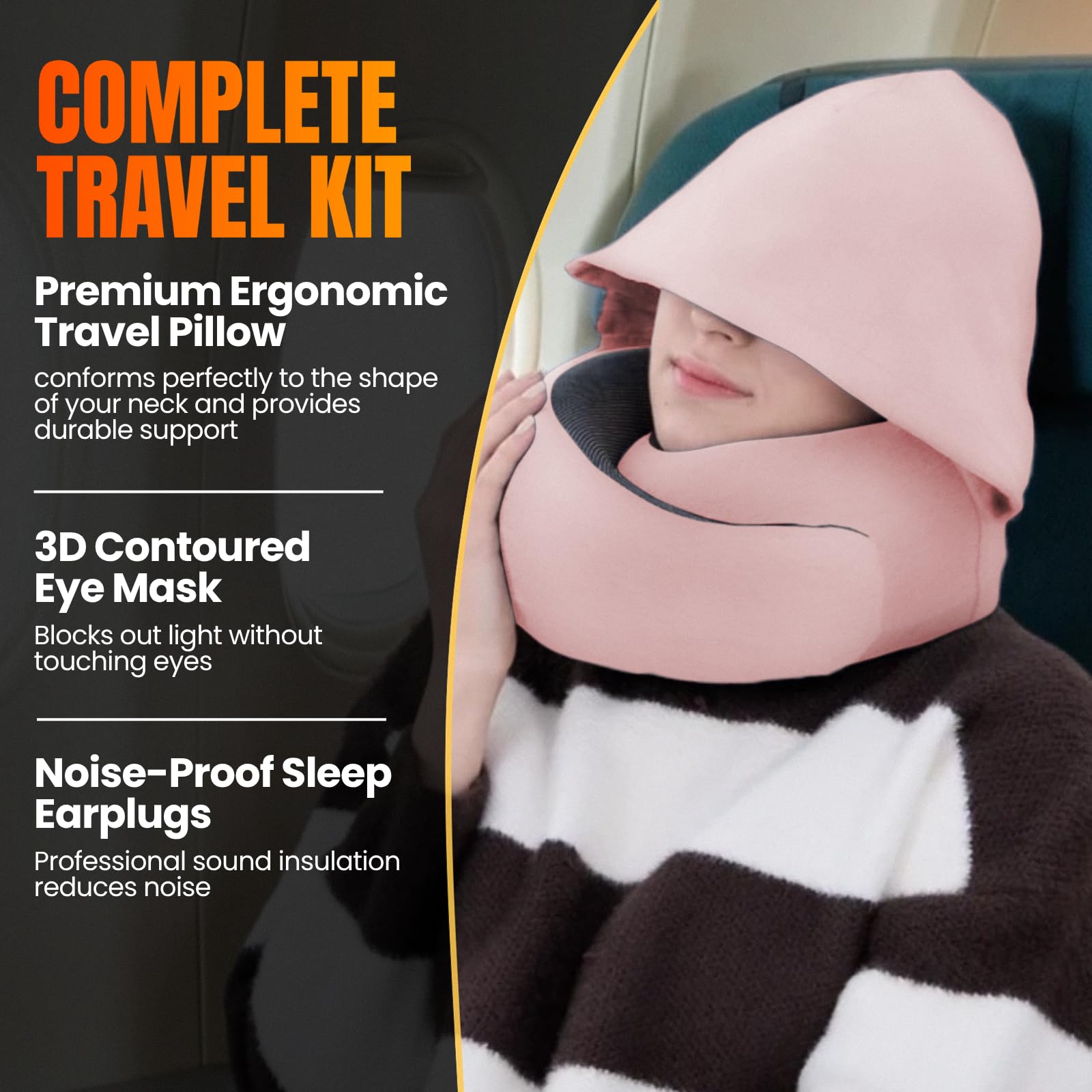 LOEXAIR portable carry bag keeps the pillow compact for travel.