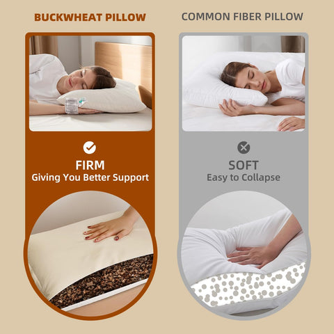LOFE Buckwheat Pillow side zipper demonstrates customizable filling