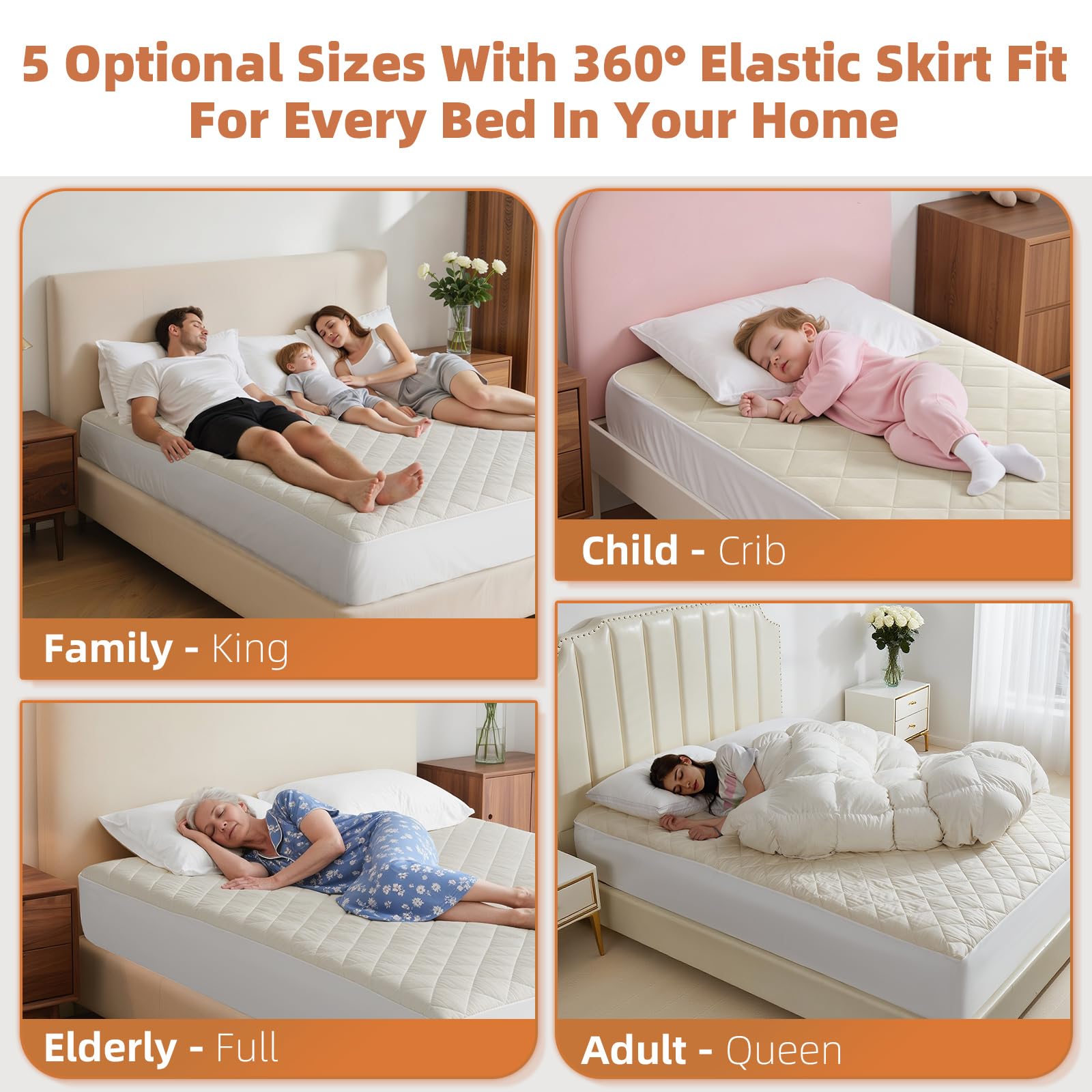 LOFE five sizes fit from twin to king beds for versatility.