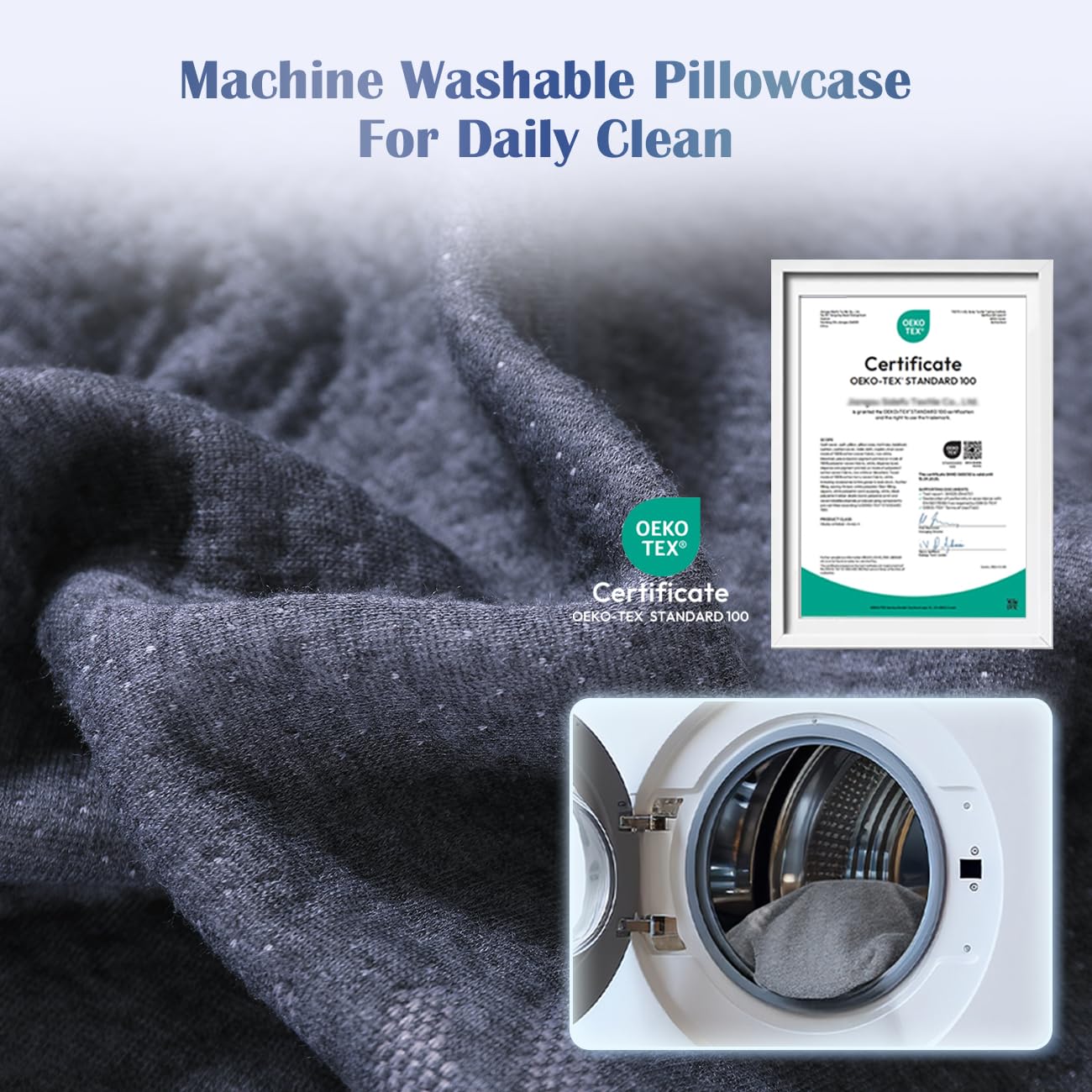 Lofe inner pillowcase protects foam during adjustments.