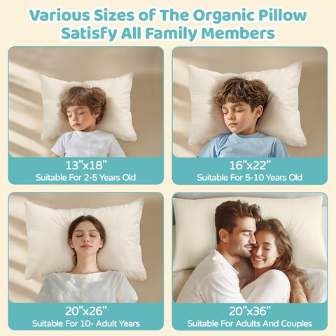 Children using LOFE pillows from toddler to youth sleeping side by side