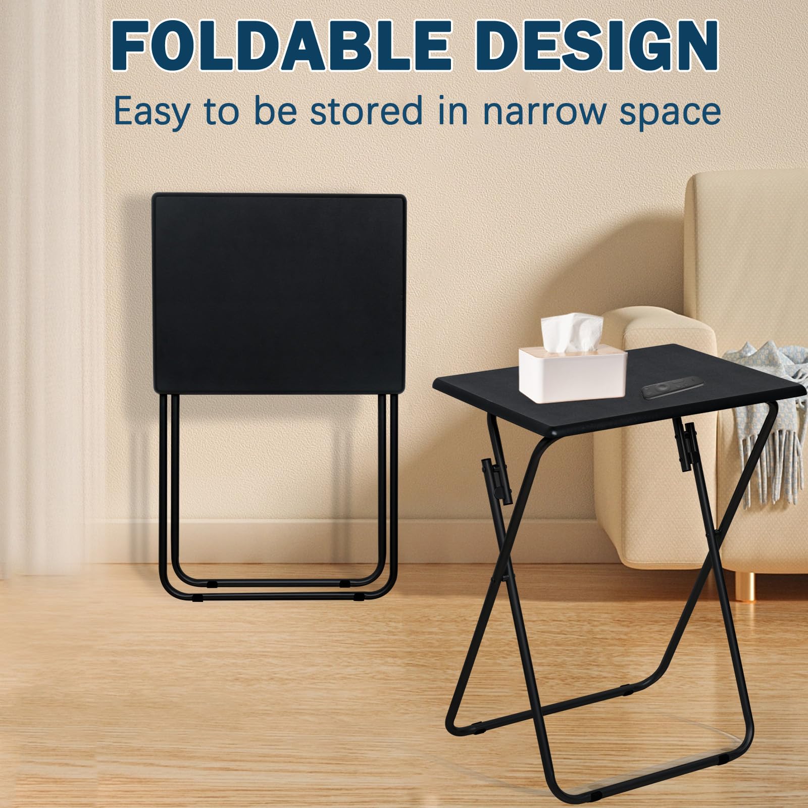 LOFTEY TV Trays folded compactly, ready for storage