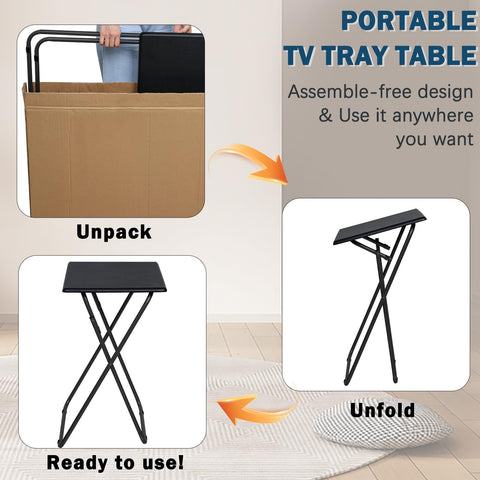 LOFTEY TV Trays used for a couch meal setup on the living room