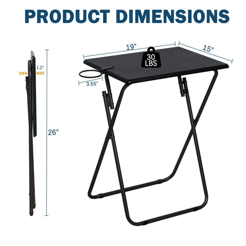 LOFTEY TV Trays on balcony for portable dining and beverages