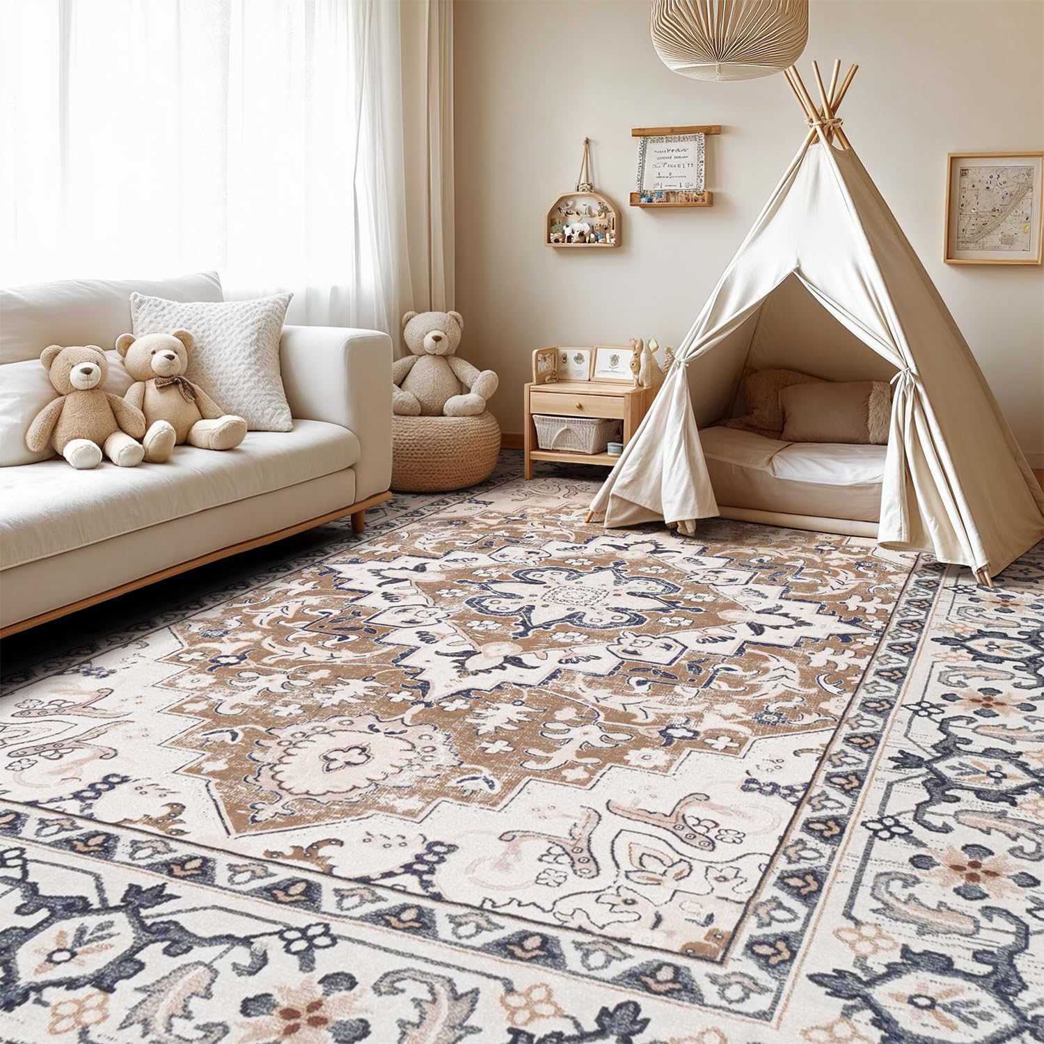 Lofus 5x7 rug ideal for high-traffic areas with easy care.