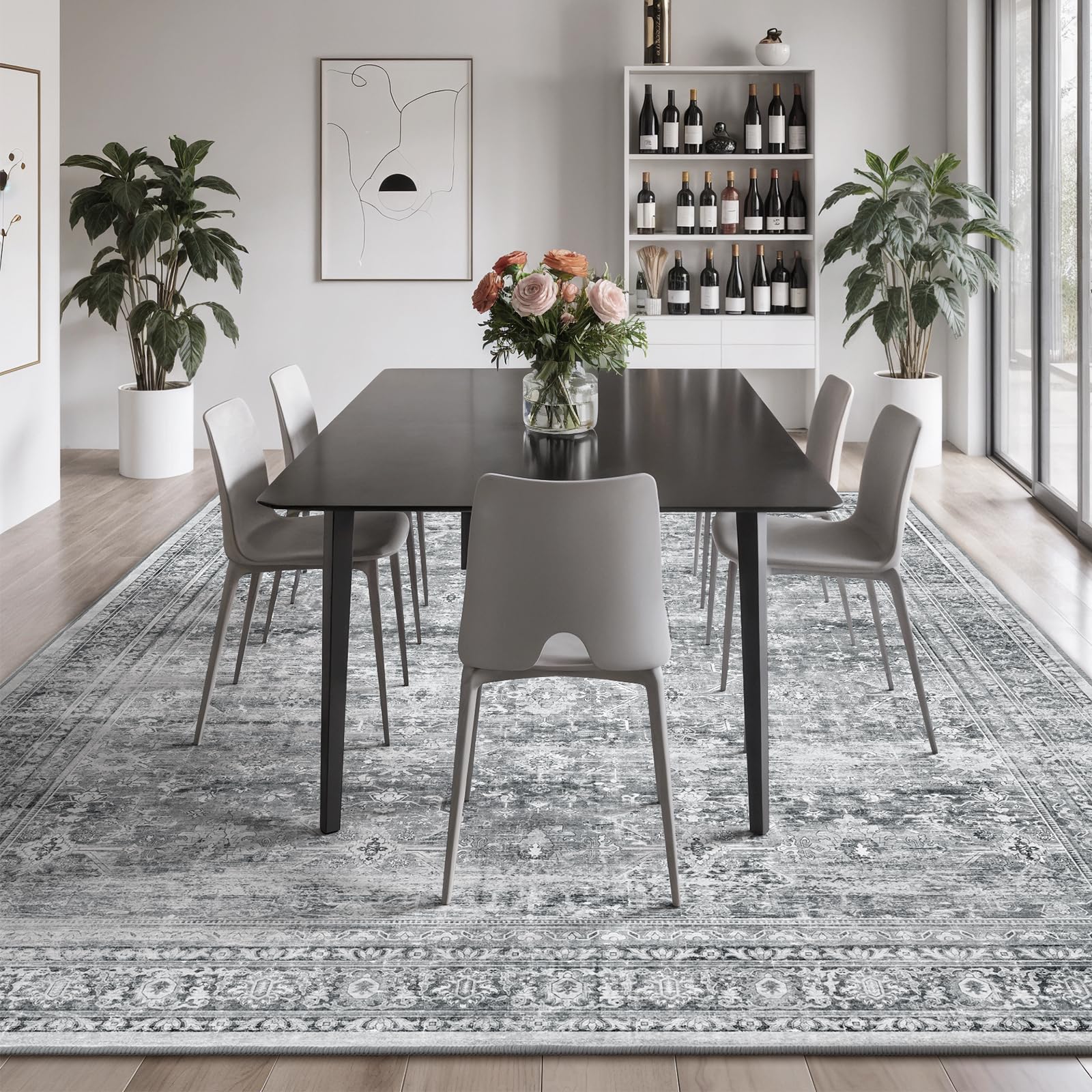 Lofus 8x10 rug featuring non-slip backing to stay in place on hard floors.