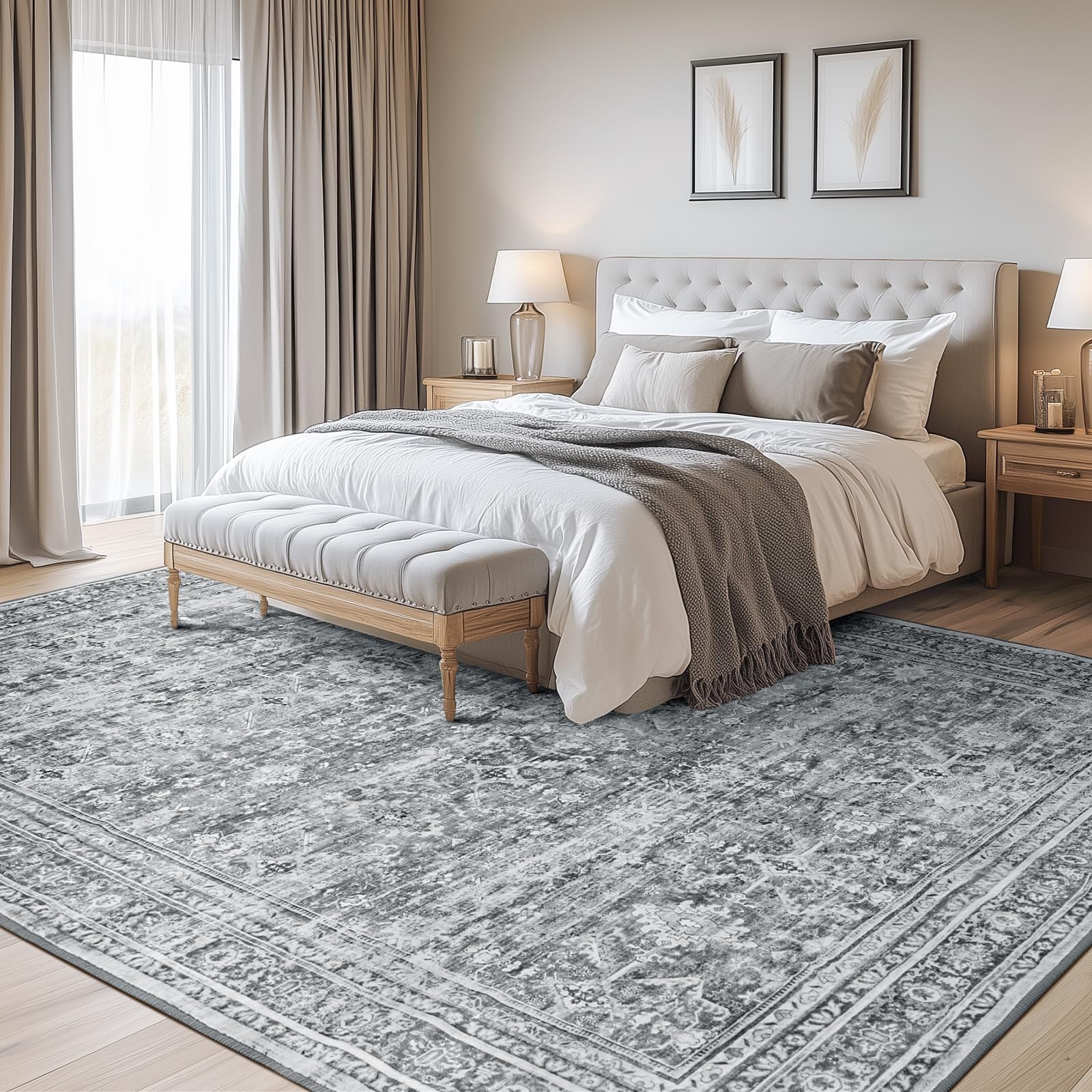 Lofus 8x10 rug with soft faux wool texture for barefoot comfort.