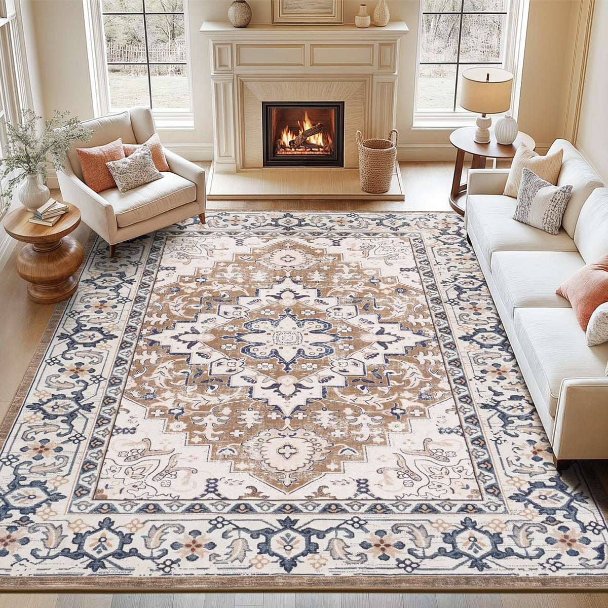 Lofus 8x10 rug with soft texture and non-slip backing for family rooms
