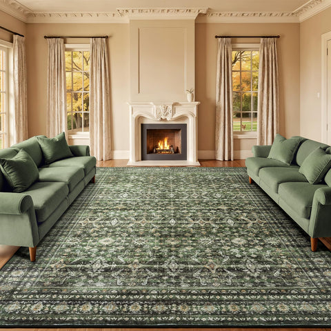 Lofus 9x12 area rug living room green with easy-to-clean, comfortable underfoot.
