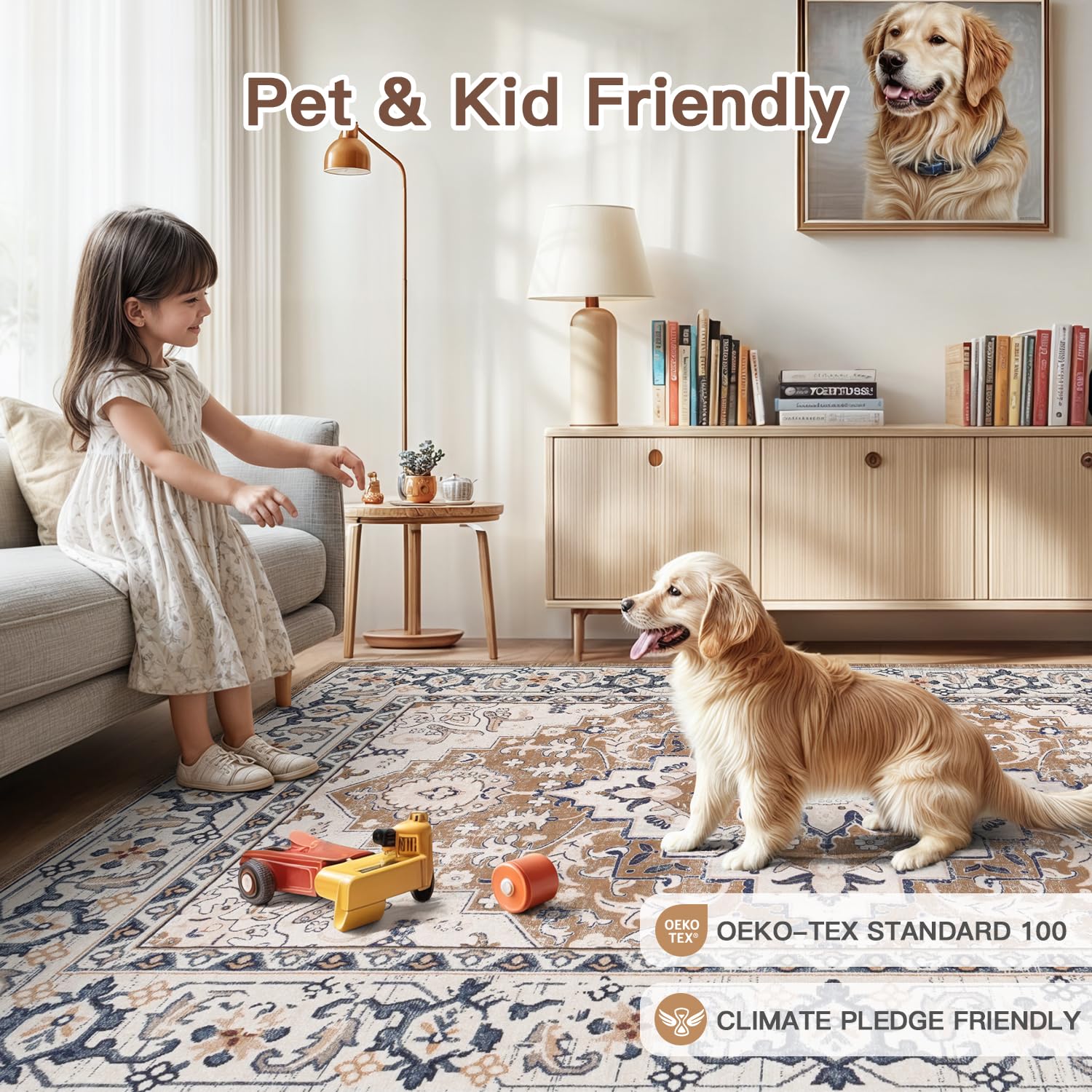 Lofus large area rug stands up to high-traffic living spaces