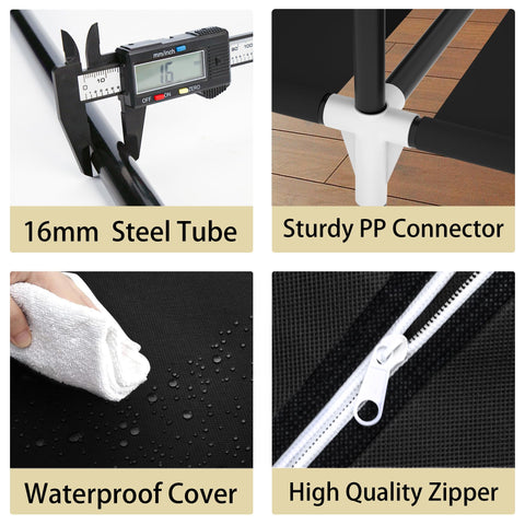 LOKEME durable-steel-pipes emphasize strong, stable support for outfits