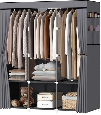 LOKEME Portable Closet assembly view showing sturdy frame for durable storage.