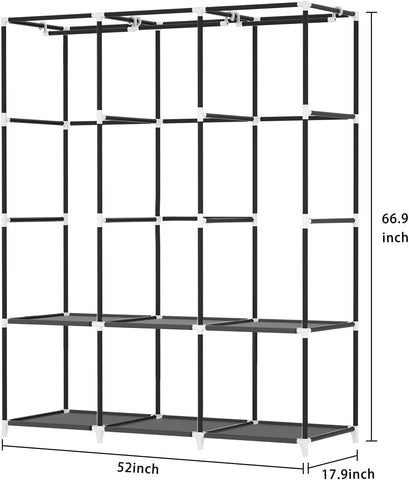 LOKEME portable-closet-full-height-assembly reveals roomy interior for long clothes