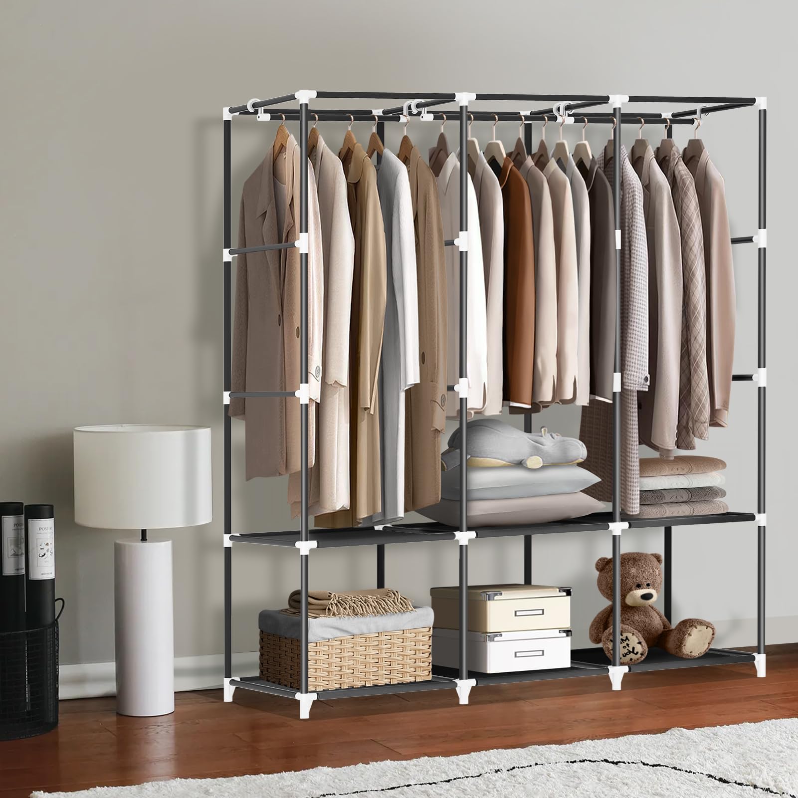 LOKEME Closet side pockets hold small accessories within easy reach.