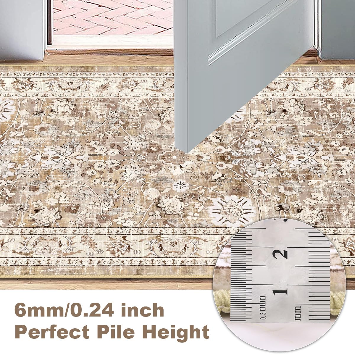 LOKHOM lock-edge reinforced rug highlights long-lasting edges and shape retention.