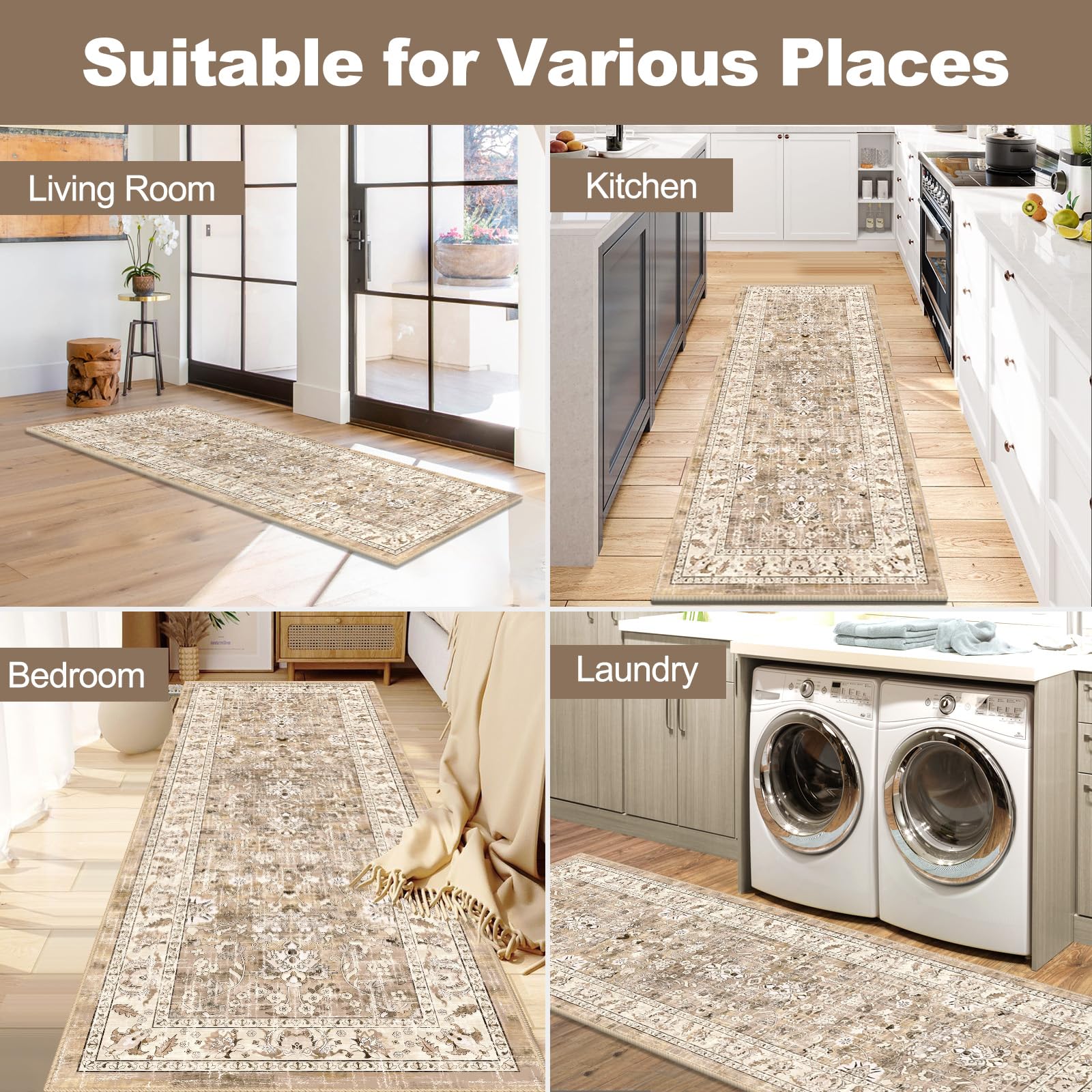 LOKHOM 2x6 rug ideal for high-traffic zones