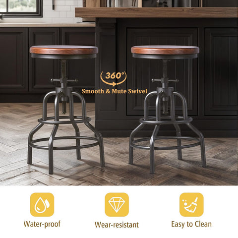 LOKKHAN bar stool featuring a sturdy ring footrest for leg support