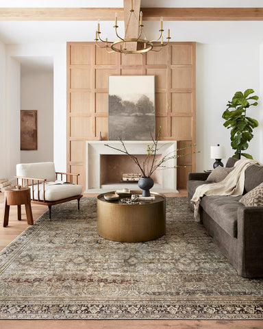 Loloi Layla olive charcoal 9x12 rug adds soft warmth to living rooms