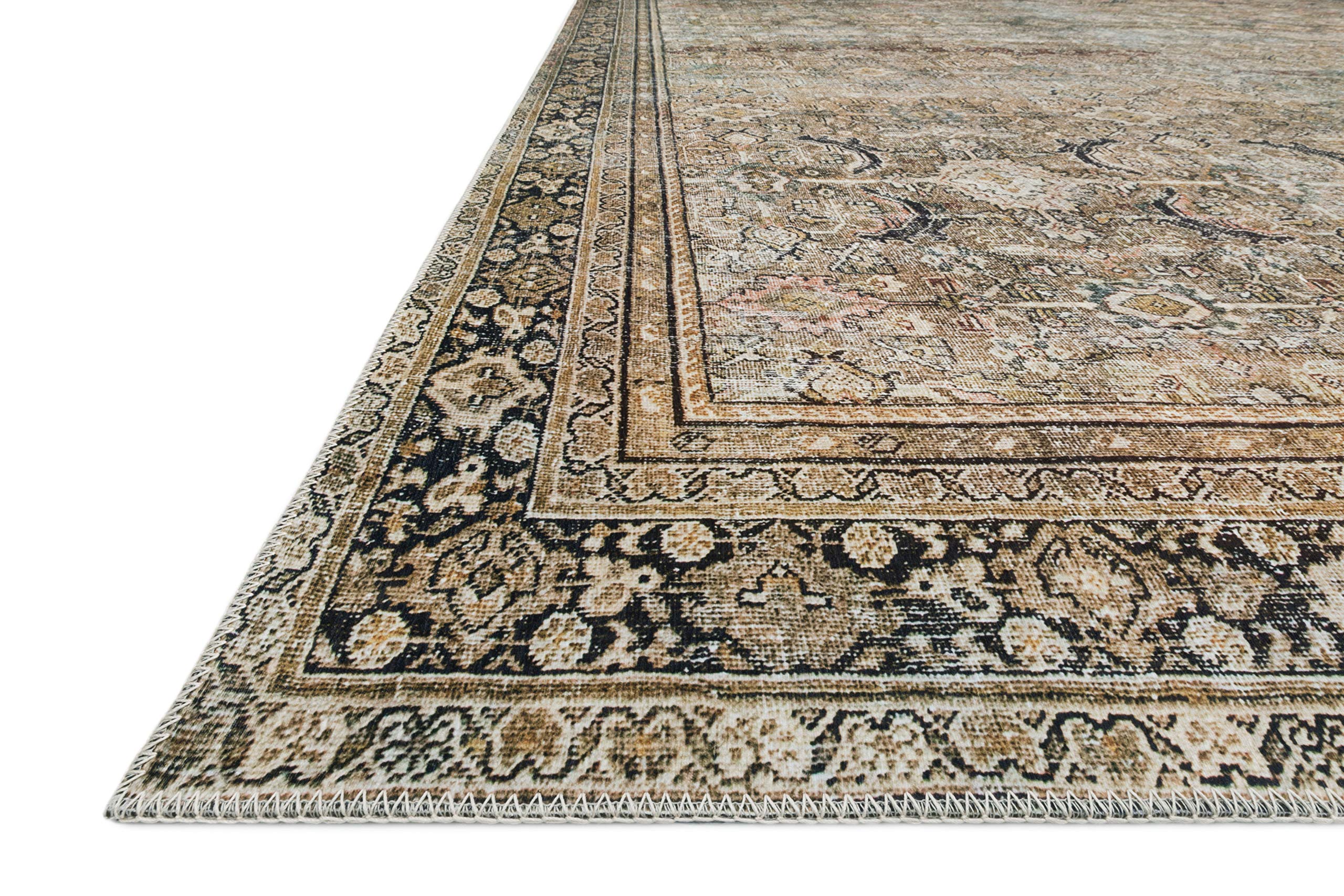 Loloi Layla olive charcoal rug in a living room scene with cozy ambiance