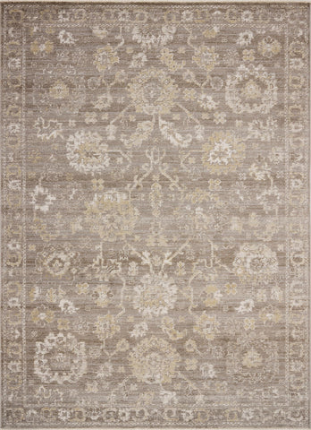 Loloi Magnolia Pace PAC-03 taupe-wheat rug in living room setup demonstrates versatile traditional style.