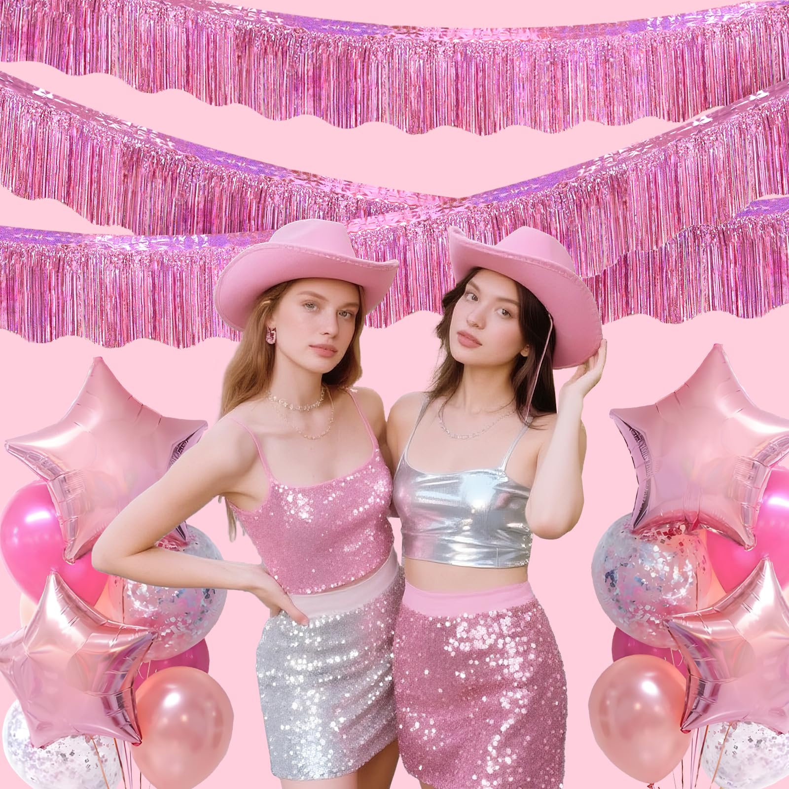 LOLStar pink polka-dot tinsel garland adds playful charm.