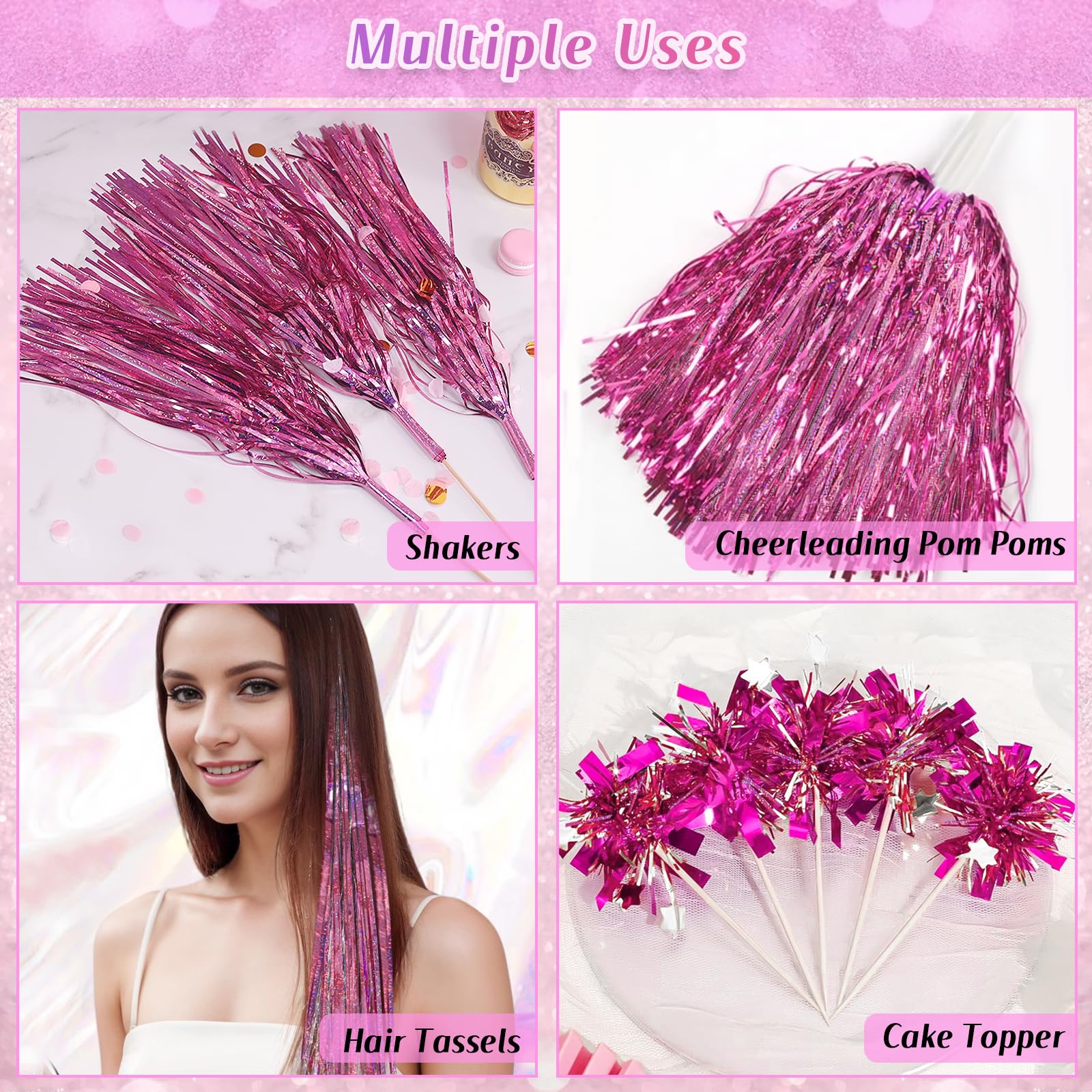 LOLStar tea party decor with pink fringe for soft ambience.