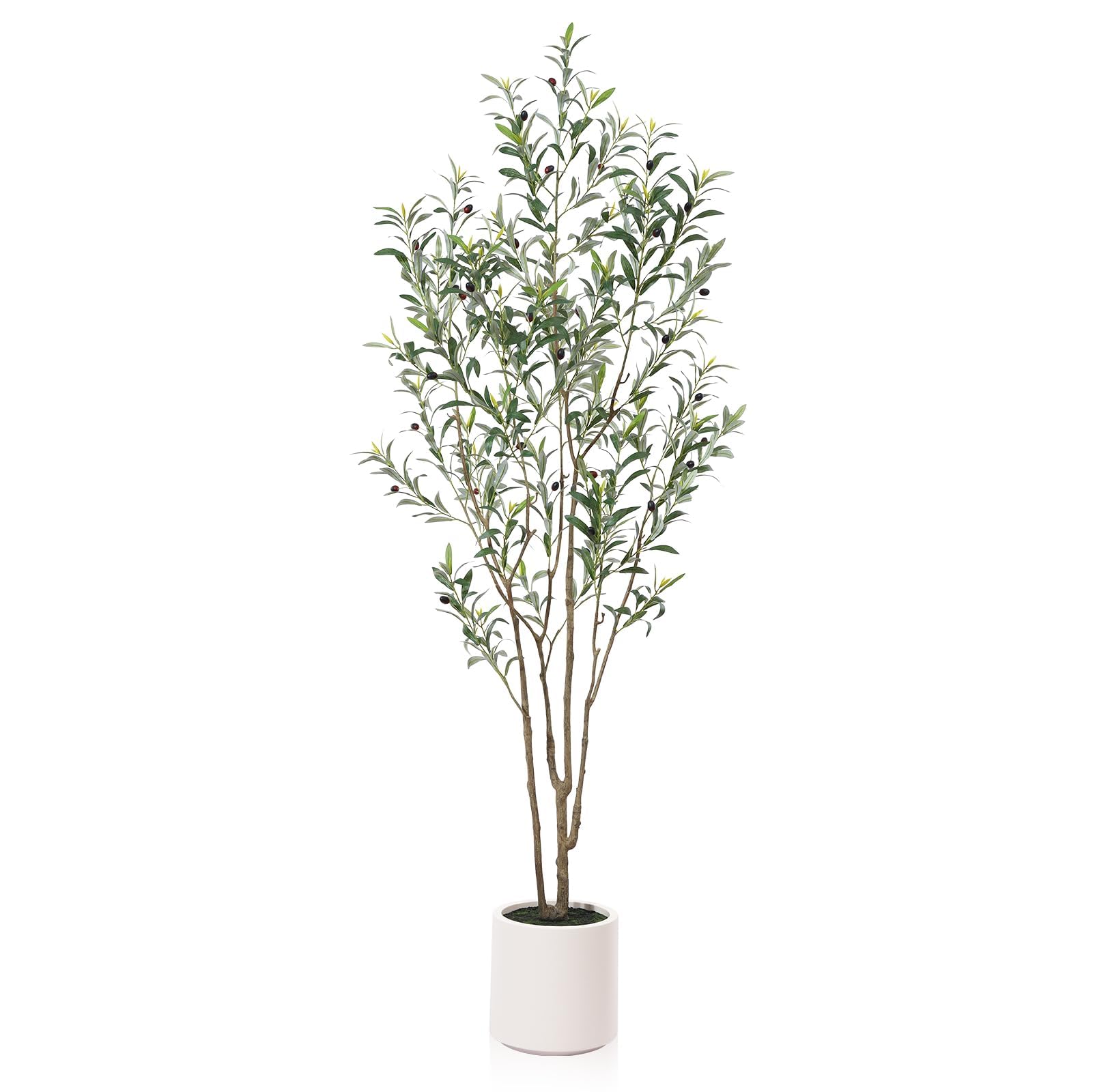 LOMANTO artificial olive tree 7ft indoors adds year-round greenery.