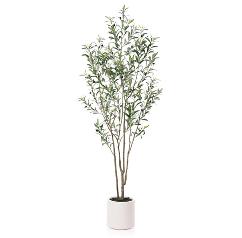 LOMANTO artificial olive tree 7ft indoors adds year-round greenery.