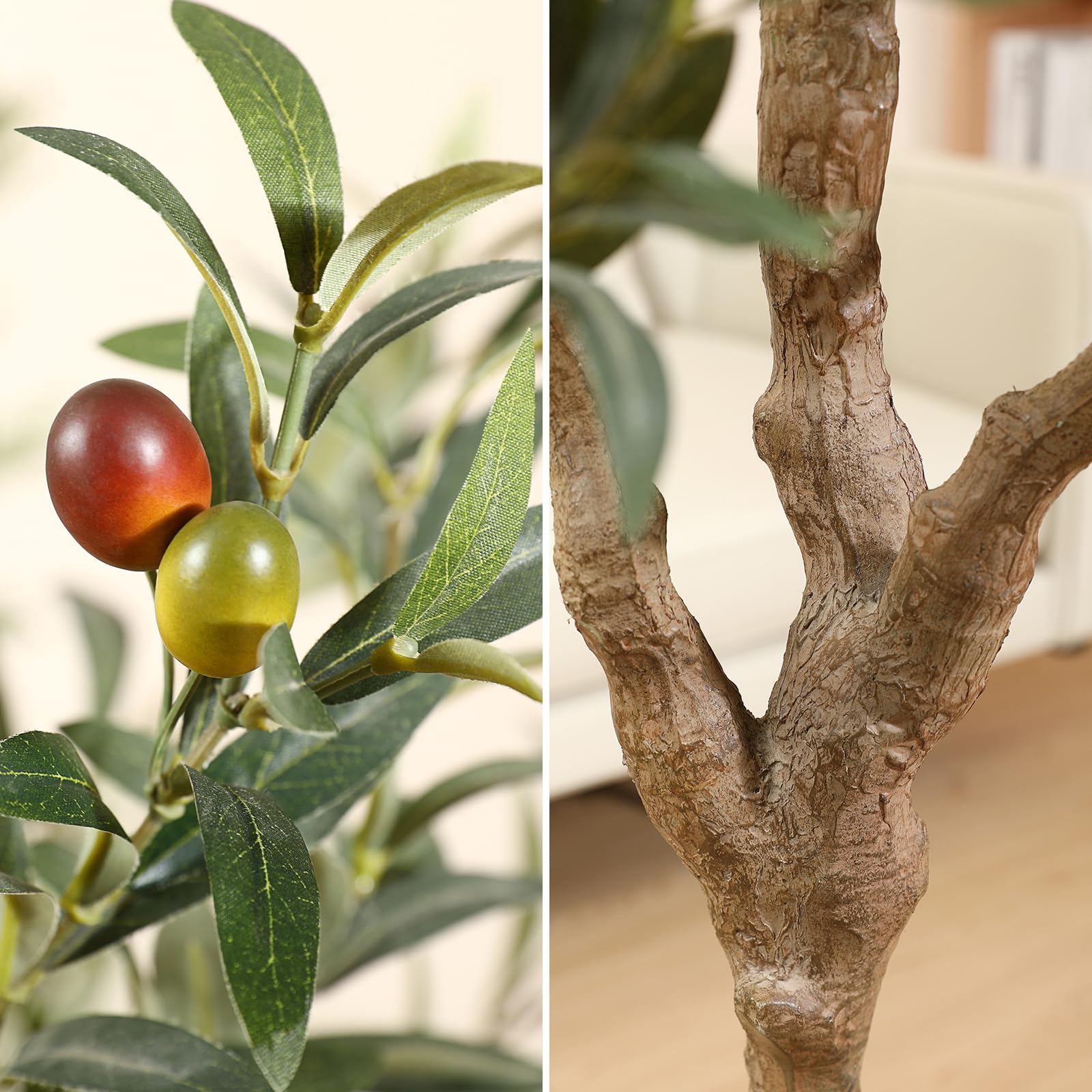 LOMANTO olive tree trunk texture and realistic branches close up