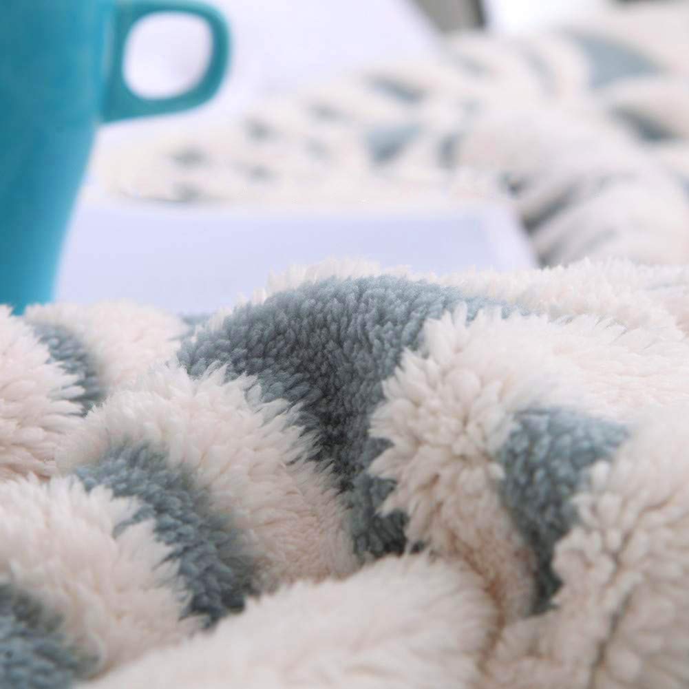 LOMAO Sherpa fleece blanket light blue close-up fabric texture for ultra-soft feel