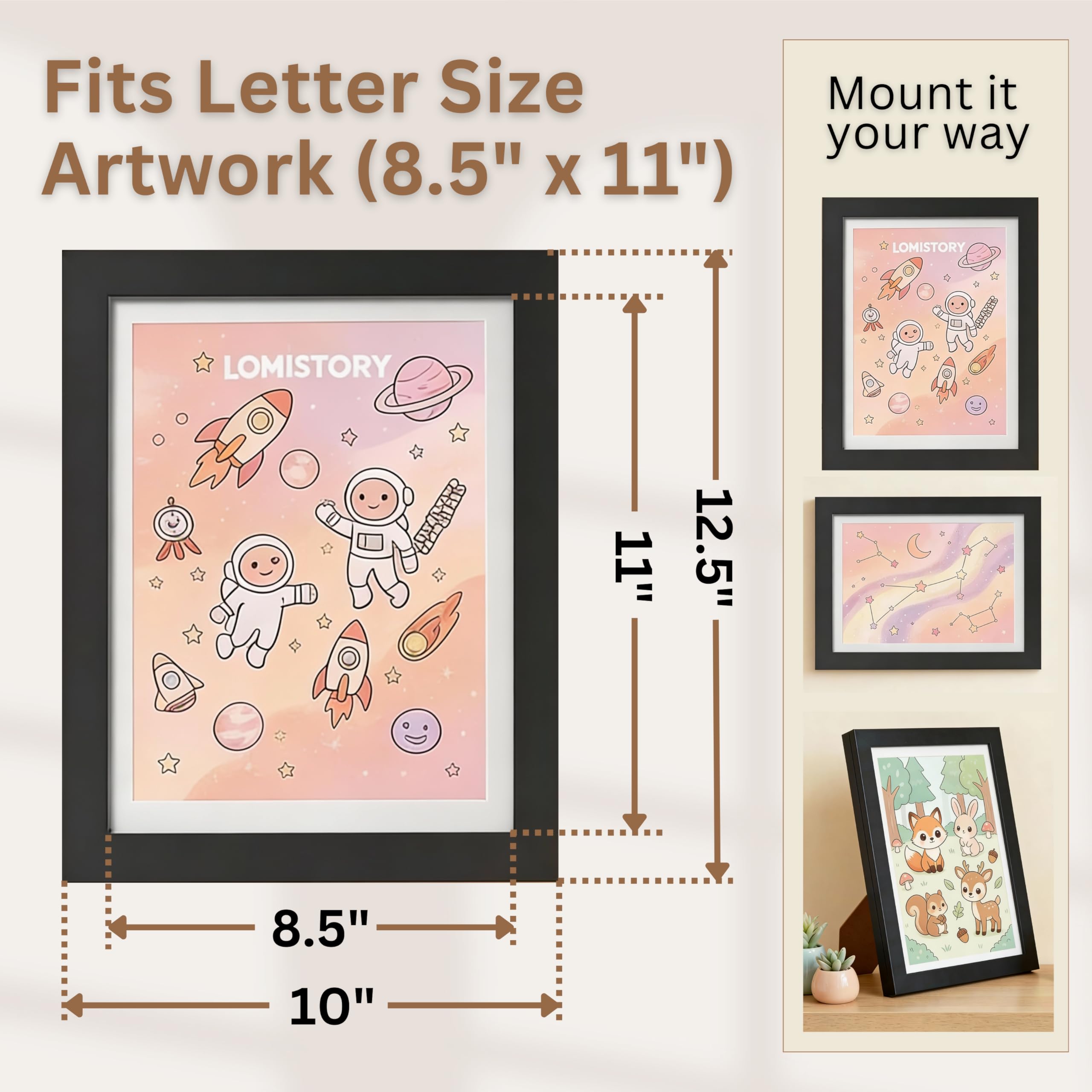 LOMISTORY art-frame storage holds up to 100 pieces for organized collections