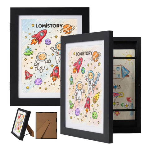 LOMISTORY Kids Art Frame 2-pack front-opening display for easy art rotation
