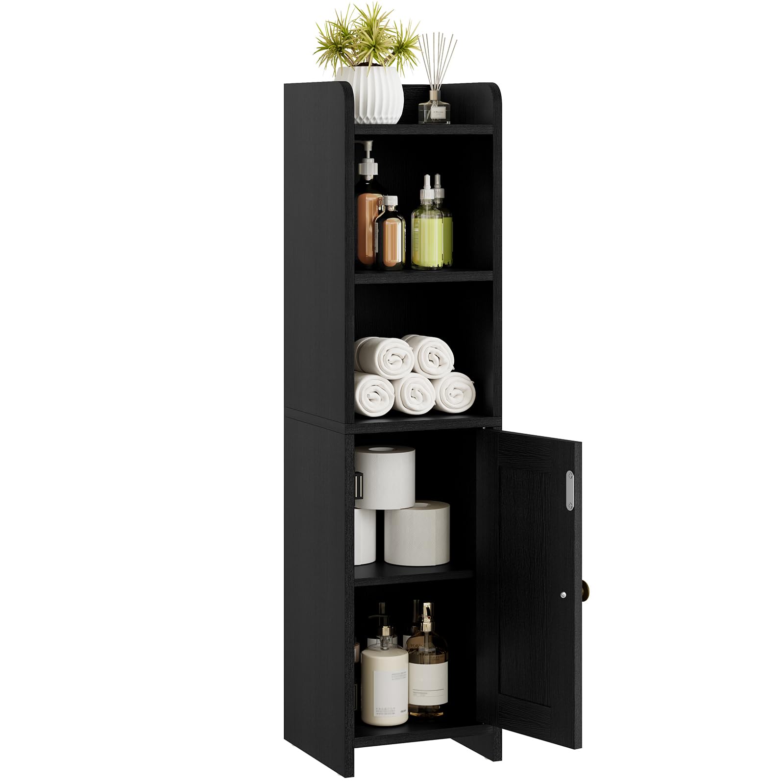 Lomojo bathroom corner cabinet front view for compact spaces