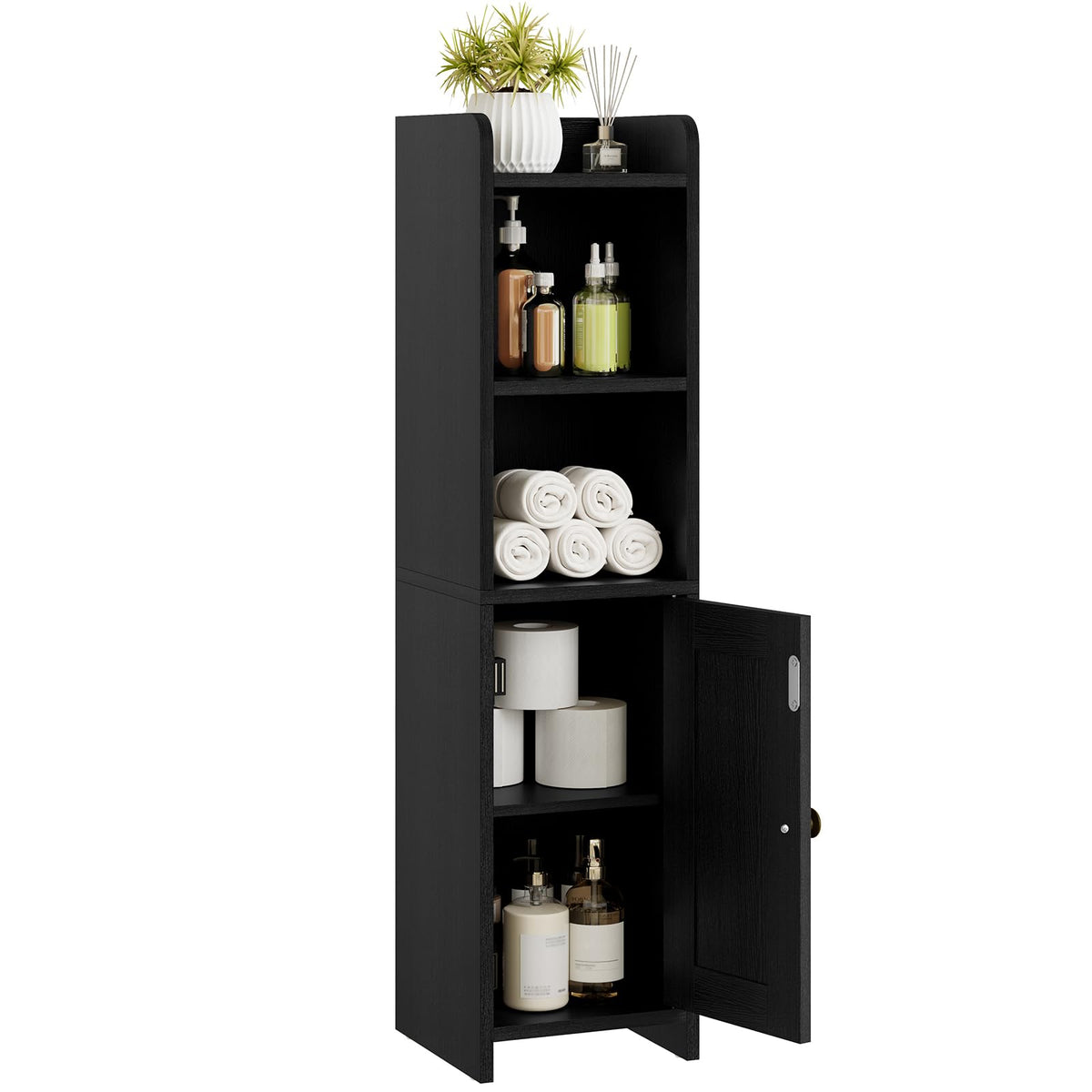 Lomojo bathroom corner cabinet front view for compact spaces
