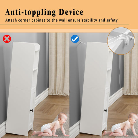 Lomojo slim storage with adjustable inner shelves adapts to tall items.