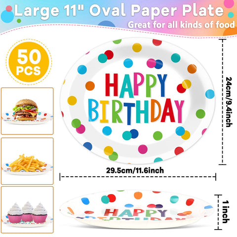 Lonfliness plates with colorful dots design brighten the party tablescape.