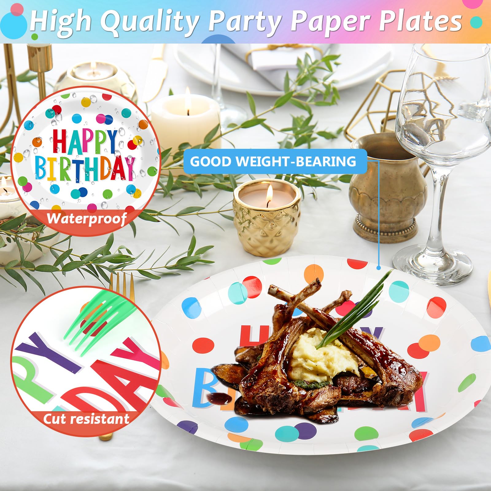 Lonfliness plates with waterproof and oil-proof coating prevent leaks during meals.