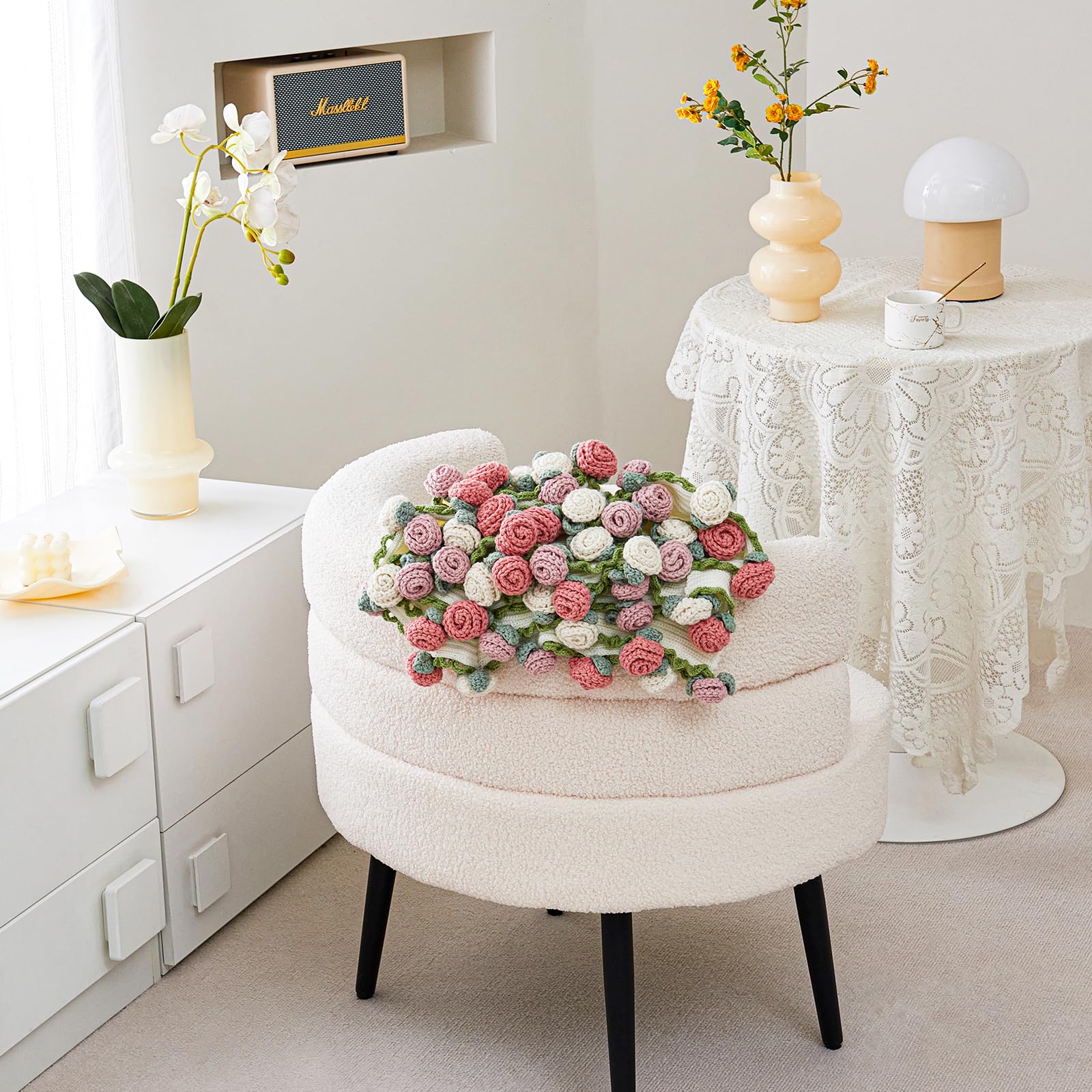 Longhui Bedding bouquet blanket used as tablecloth for charming table decor