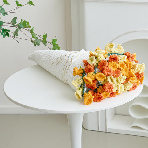 Longhui Bedding crochet flower bouquet throw draped on a sofa adds cozy charm.